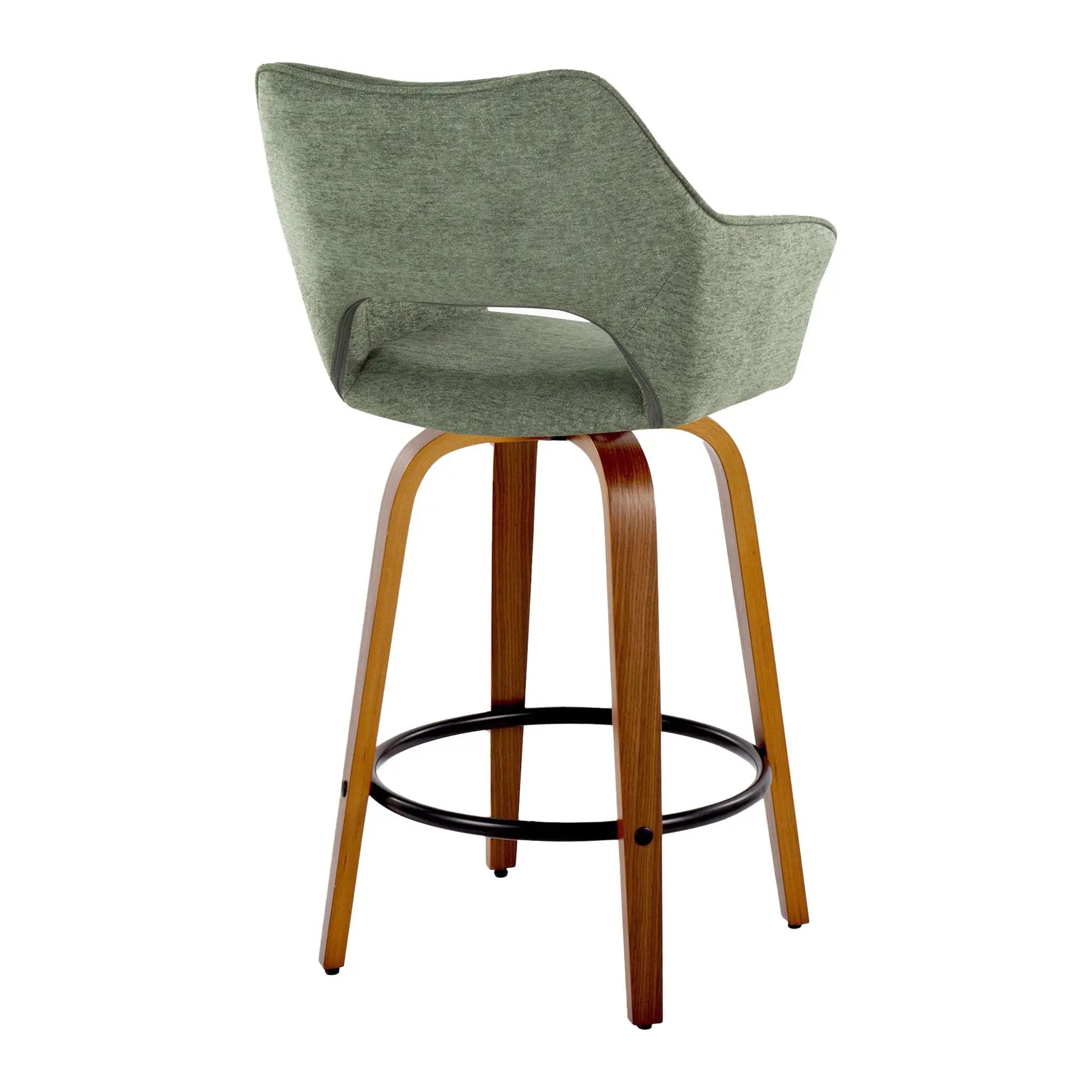 Mustang - Contemporary Fixed Height Counter Stool With Swivel With Round Footrest (Set of 2) by Unique Piece Furniture