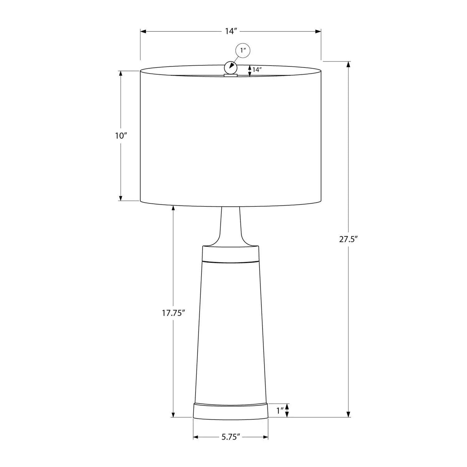 Lighting, Table Lamp, Resin, Contemporary - Black / Cream by Unique Piece Furniture
