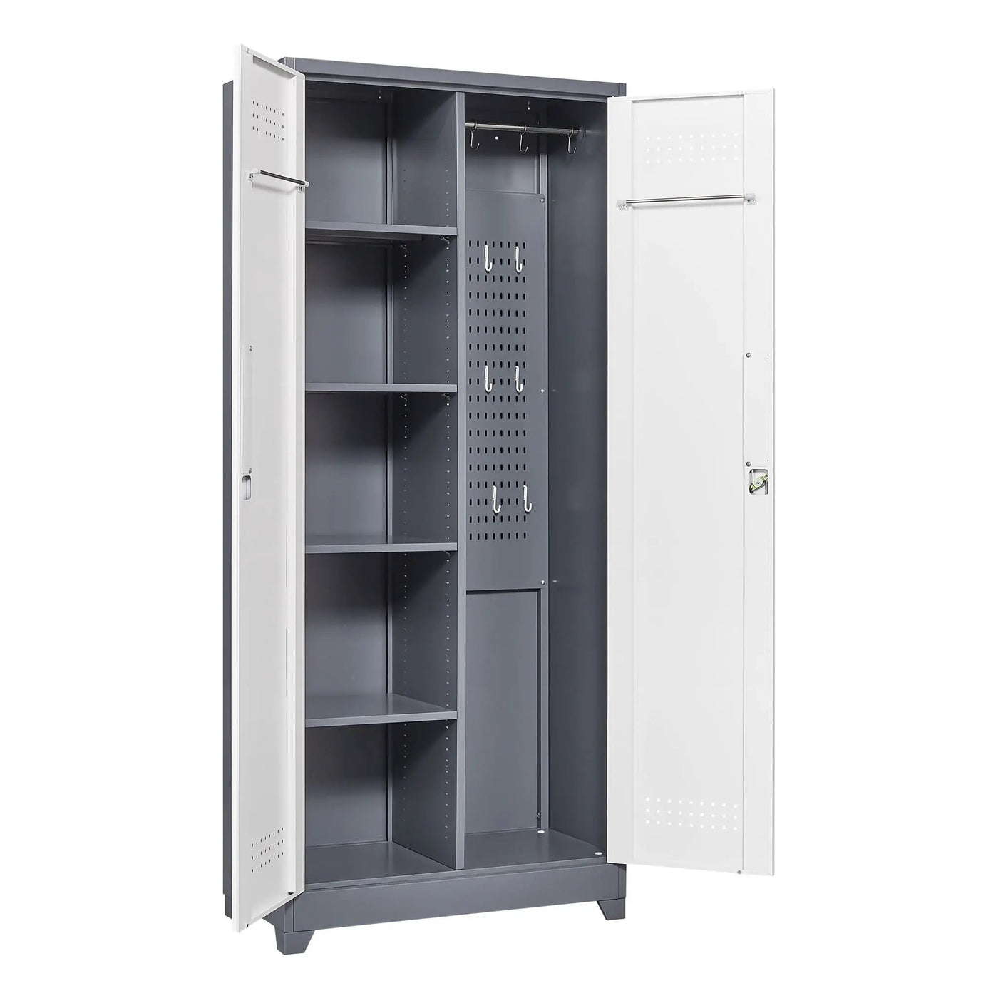Lockers With Locking Doors, Adjustable Shelves, High Broom Tool Storage Cabinet by HouseOfZazla
