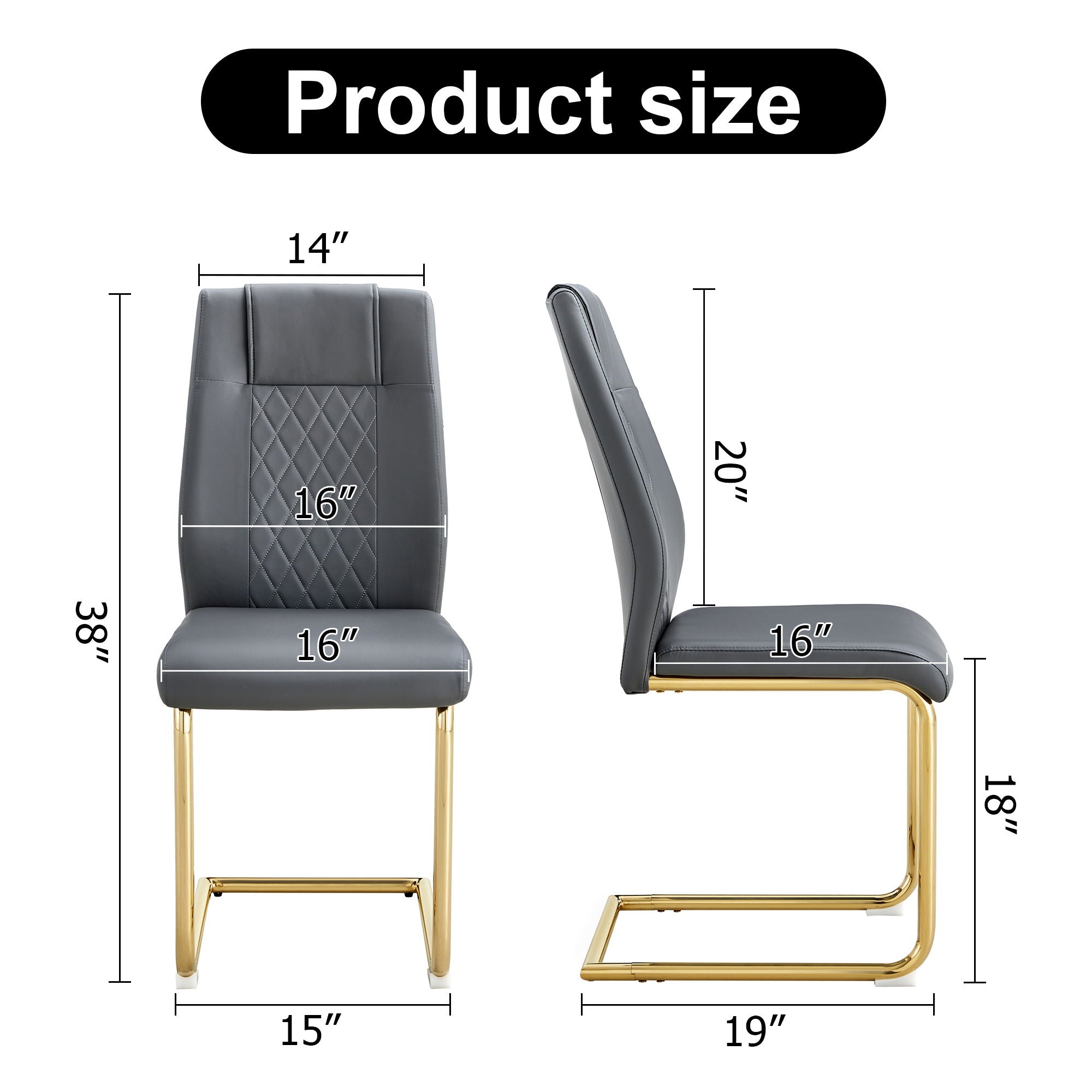 Modern Legged Upholstered Dining Chairs (Set of 4) Artificial For Kitchen And Office - Gray by HouseOfZazla