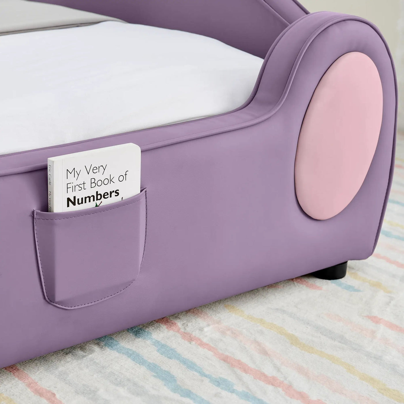 Cute Cloud Shape Bed With Guardrails Cartoon Design, Storage Pocket by Unique Piece Furniture
