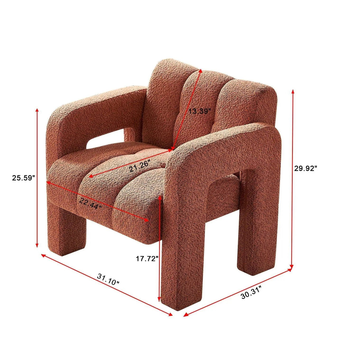 31.10" Boucle Upholstered Accent Chair by HouseOfZazla