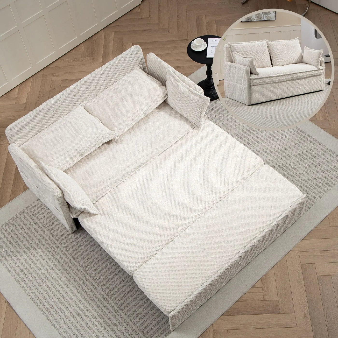 Pull Out Sofa Bed, Convertible Sleeper Sofa Couch, Side Storage, And USB / C - Type Charging Ports Chair by HouseOfZazla