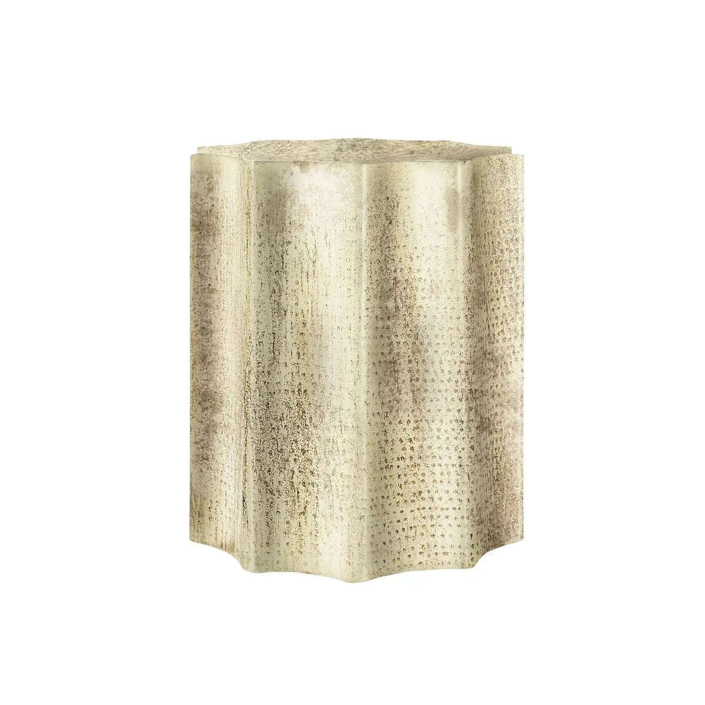 Drum Accent Side Table, Stylish Scalloped Design by Unique Piece Furniture