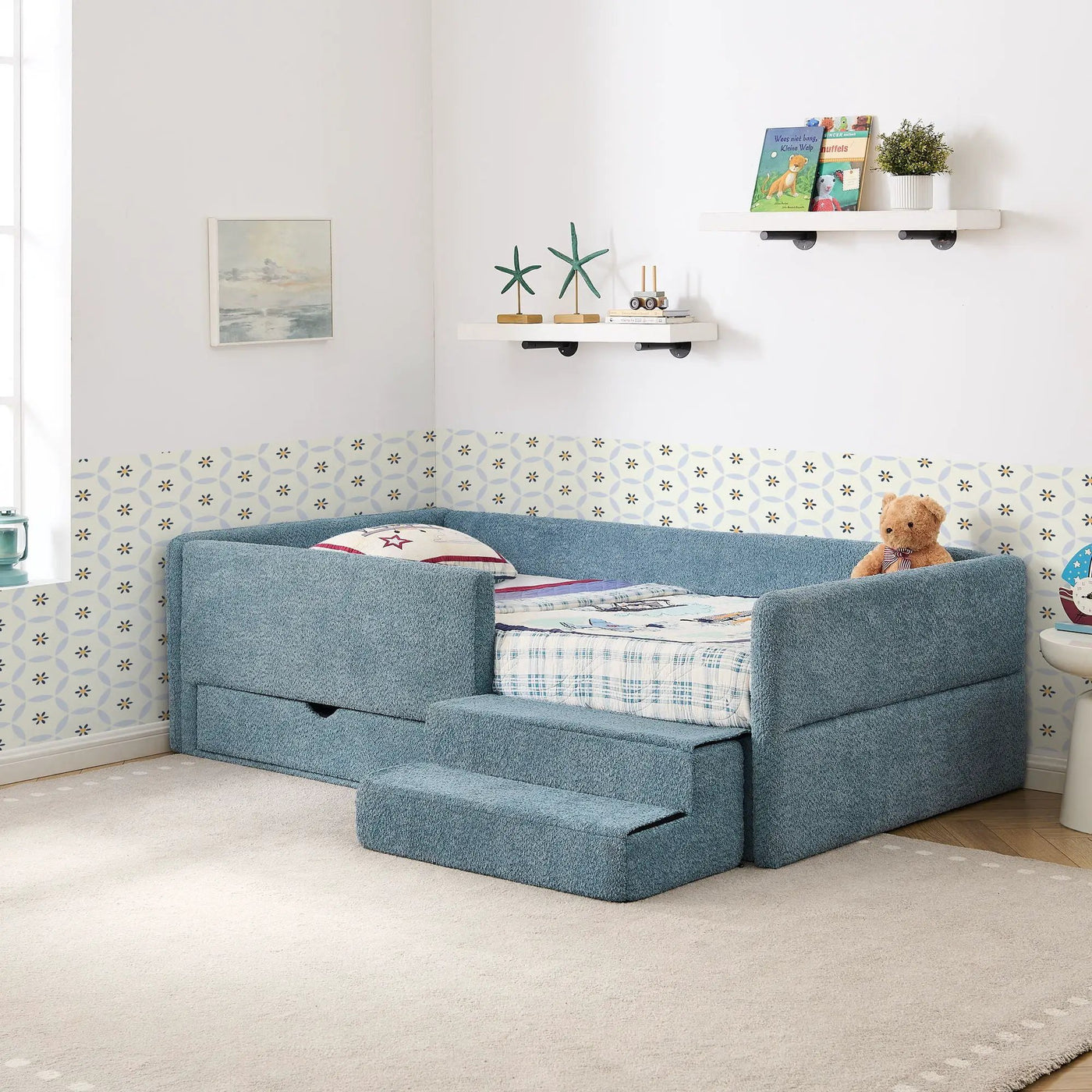 Safe Kids Bed With Guardrails And Storage by Unique Piece Furniture