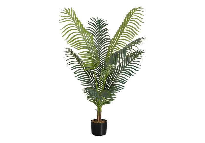 47" Tall, Artificial Plant, Palm Tree, Indoor, Faux, Fake, Floor, Greenery, Potted, Real Touch, Decorative - Green / Black by Unique Piece Furniture