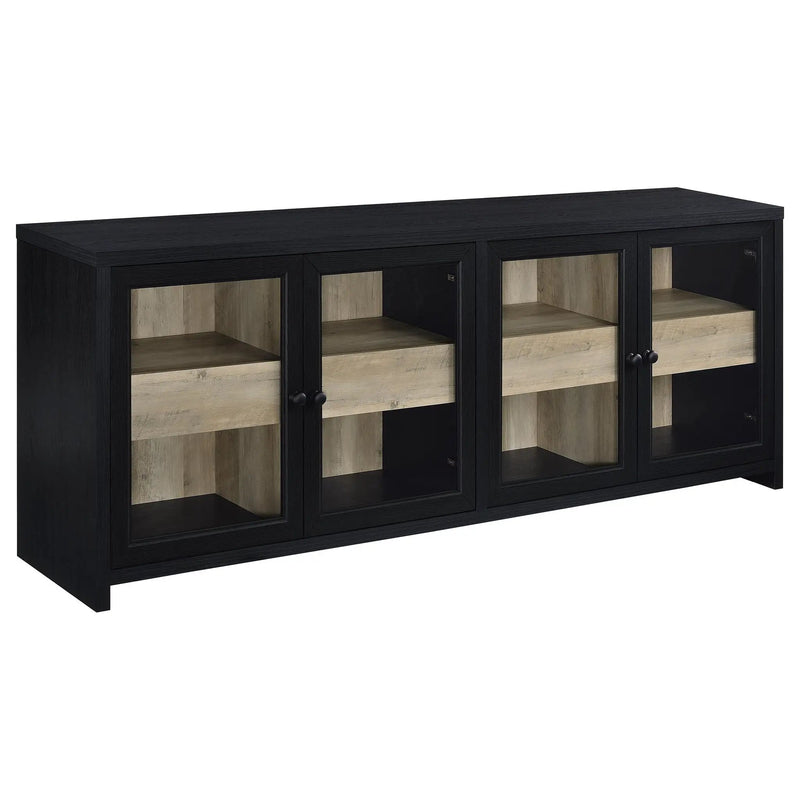 Denison 3-piece Entertainment Center 79-inch TV Stand Black by Unique Piece Furniture