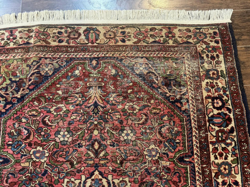 Antique Persian Malayer Rug 4'7" x 6'6" – 1920s Tribal Red Wool Carpet by Jewel Rugs