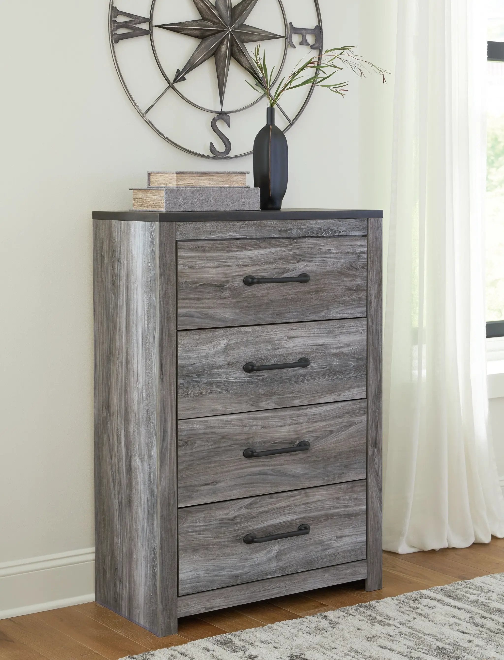 Bronyan - Four Drawer Chest - Dark Gray by Unique Piece Furniture