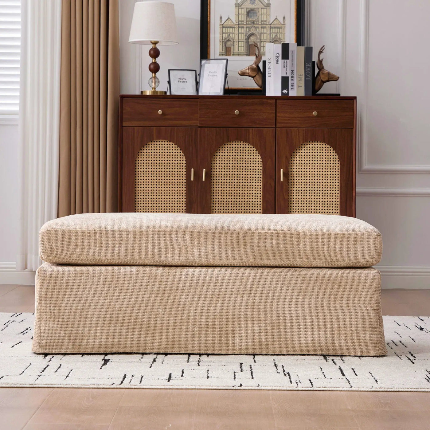 Ottoman Foot Stool With Metal Legs by HouseOfZazla