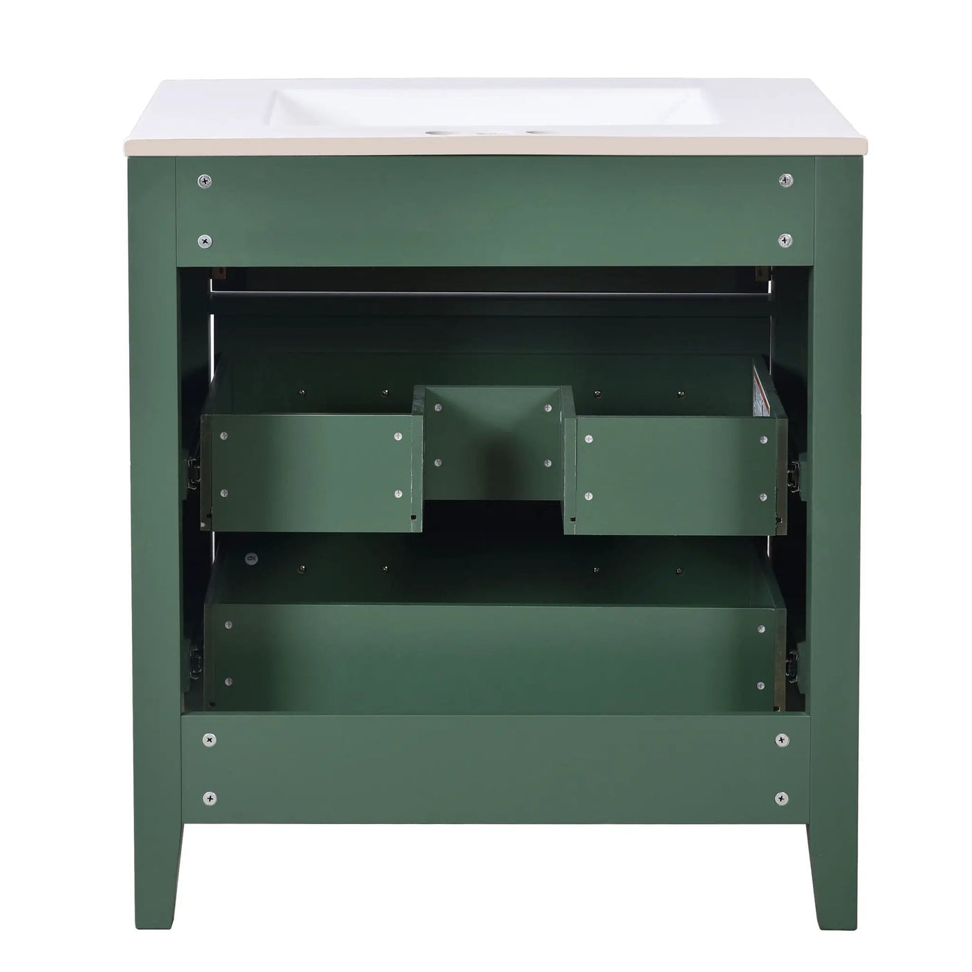 Retro Bathroom Vanity With Sink Combo, Free Standing Single Set With 3 Drawers by HouseOfZazla