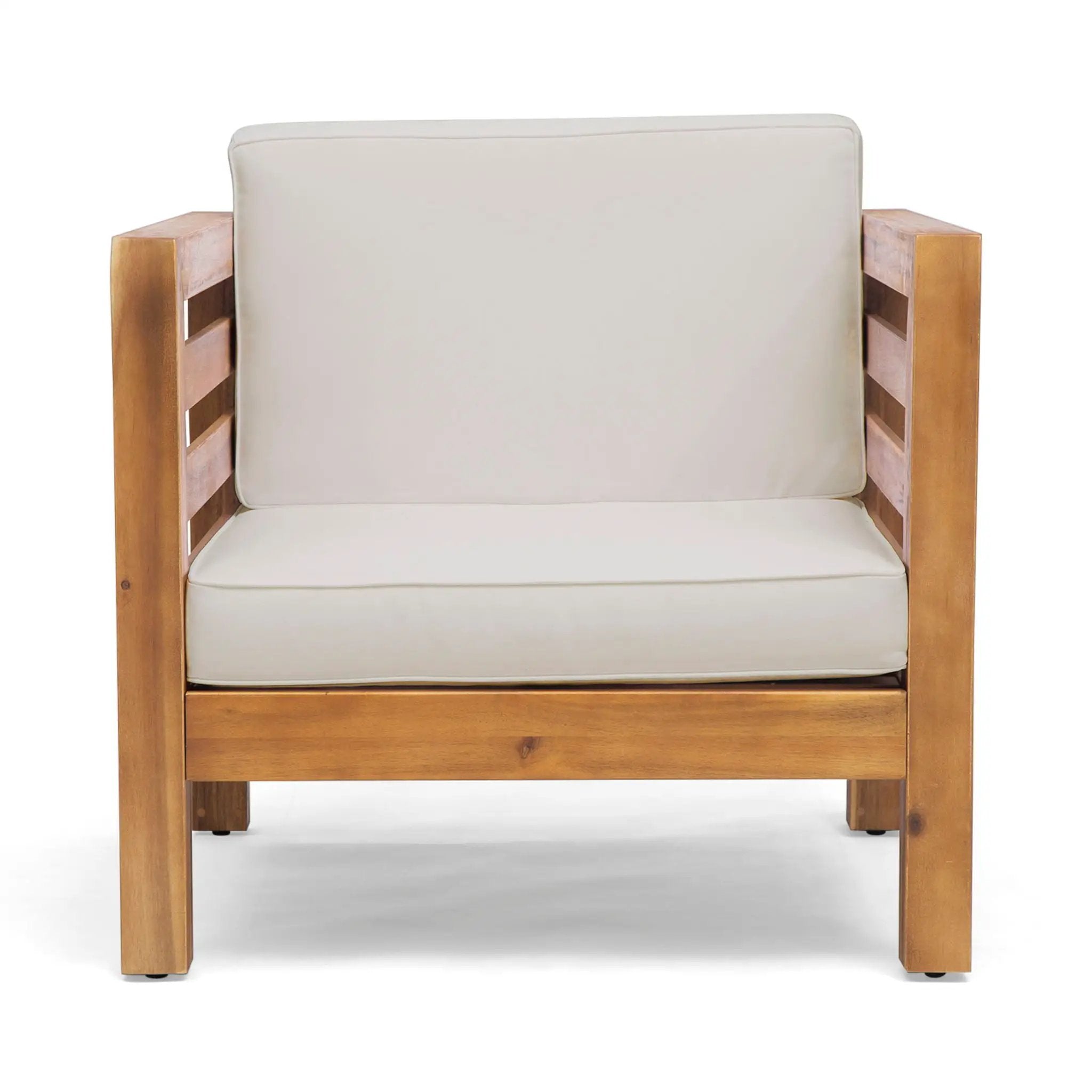Outdoor Acacia Wood Patio Chair With Fabric Cushion by HouseOfZazla