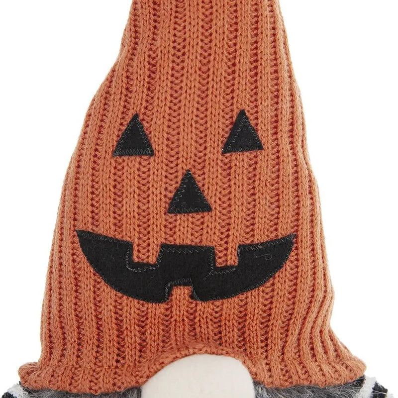 23.5" Seated Jack-O'-Lantern Gnome With Striped Limbs and Faux Fur Beard by HouseOfZazla