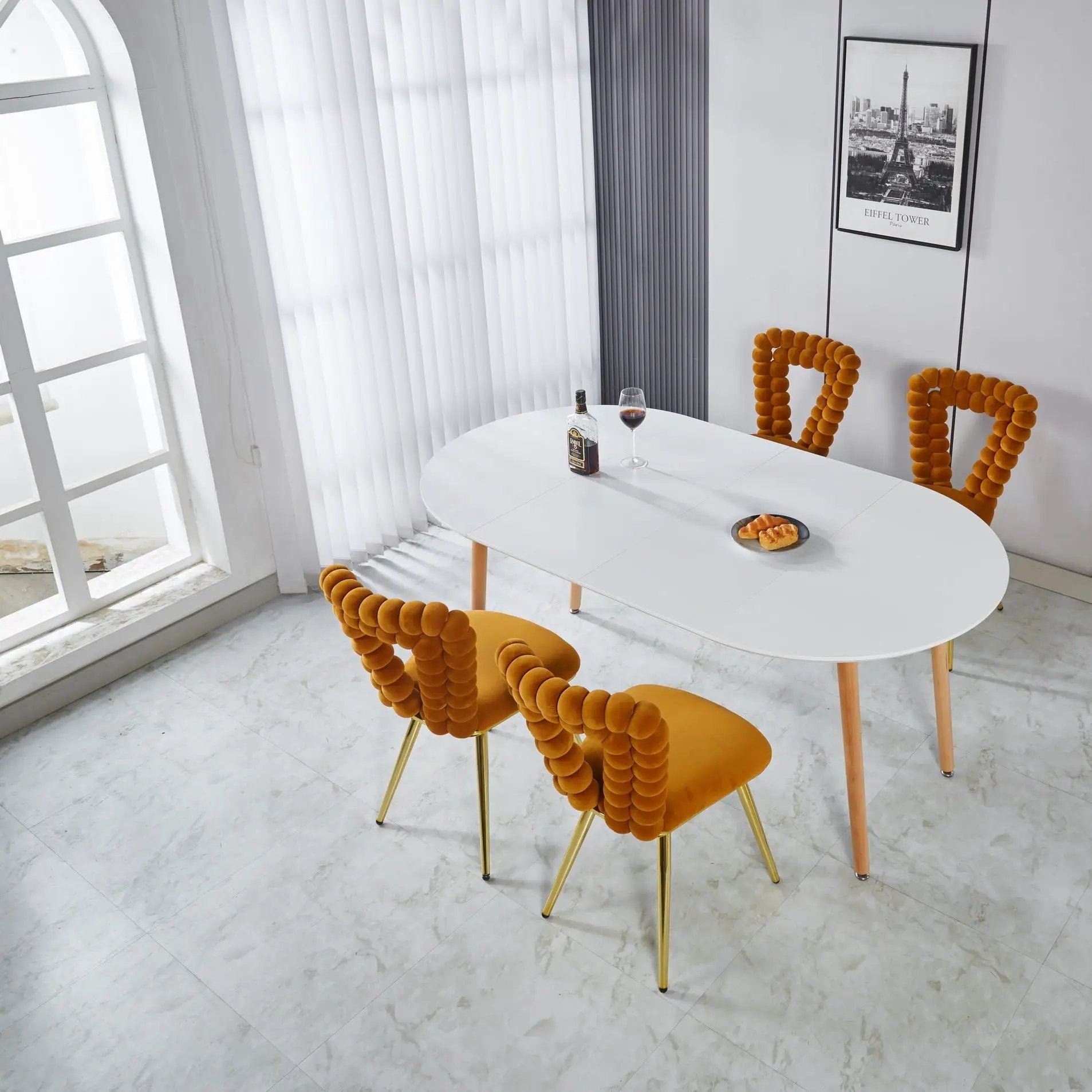 Extensible Table, Dining Table, Office Table, Coffee Table Metal Leg by Unique Piece Furniture