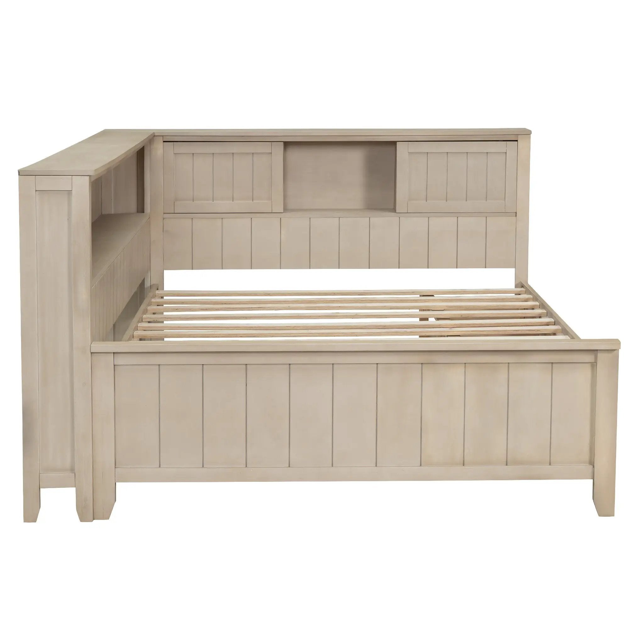 Full Size Wood Daybed with Storage Shelves and 3 Drawers by HouseOfZazla
