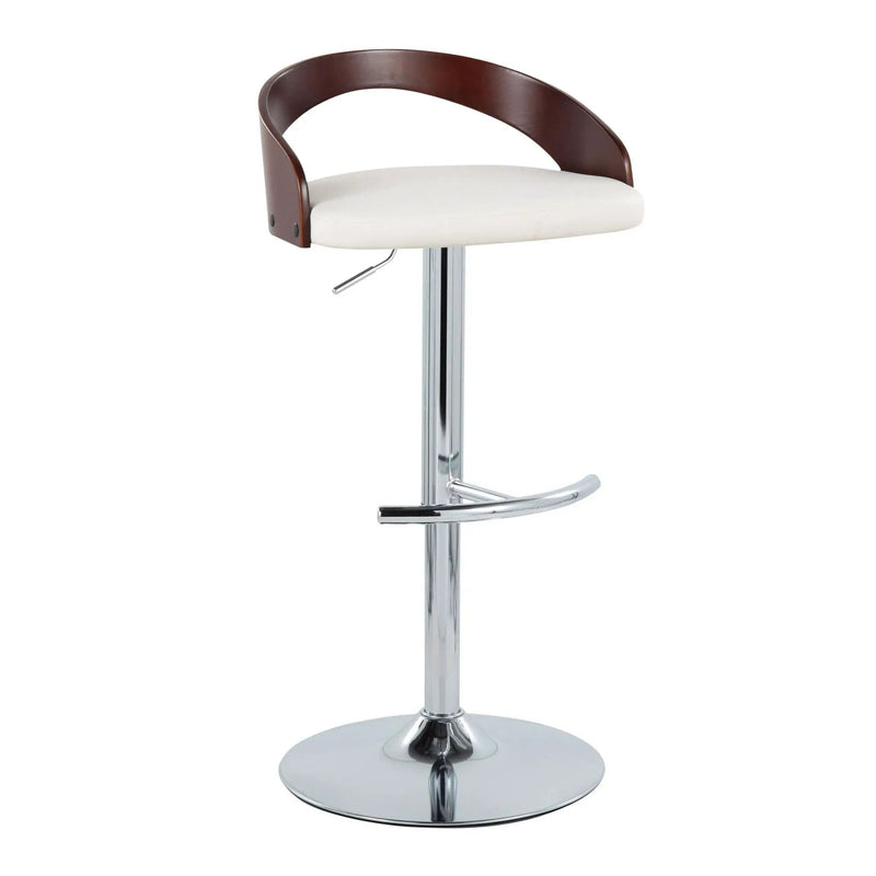 Grotto - Contemporary Adjustable Barstool & Swivel With Rounded T Footrest (Set of 2) by HouseOfZazla