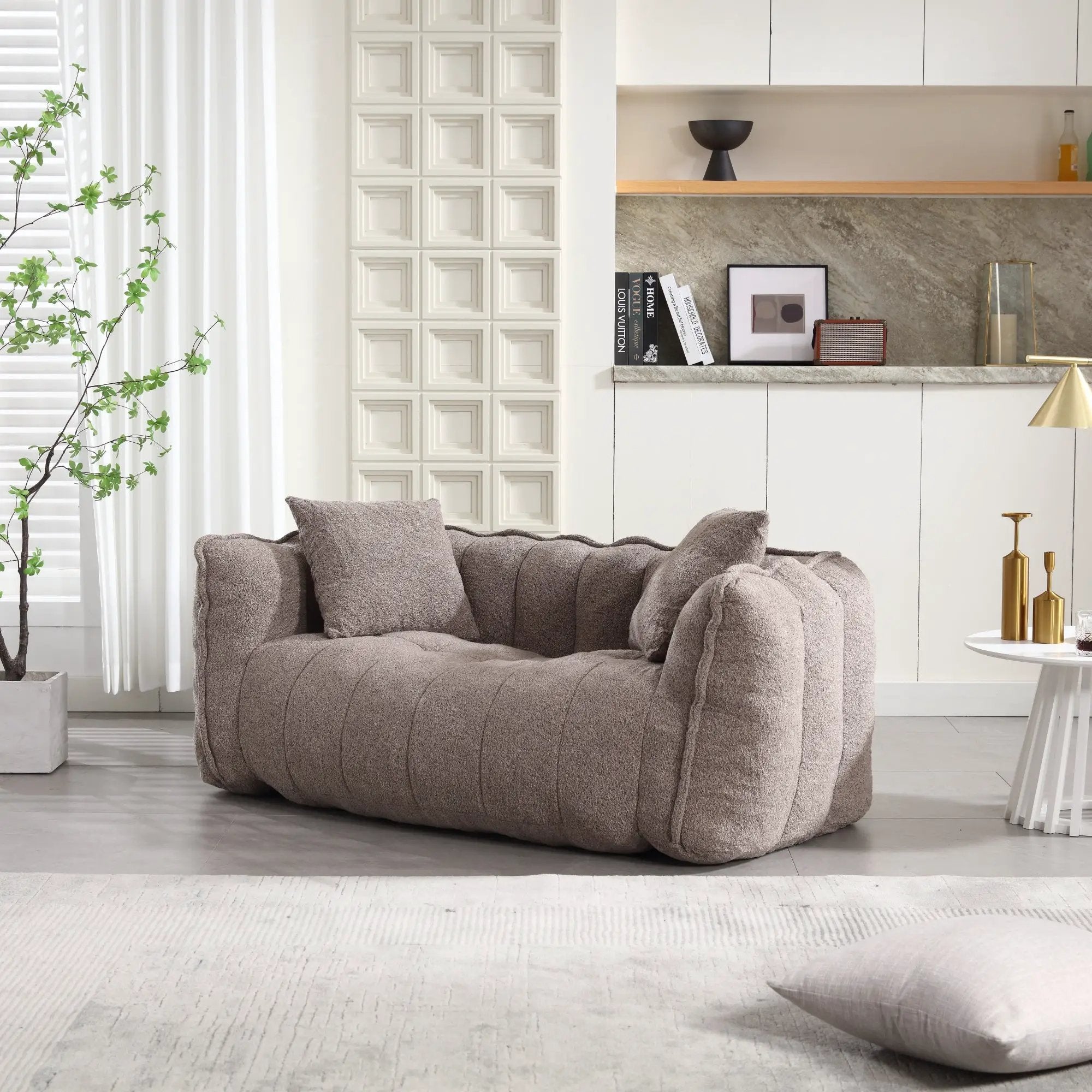 Cozy Beanbag Chair with High Resilience Foam Core by BLAKHOM