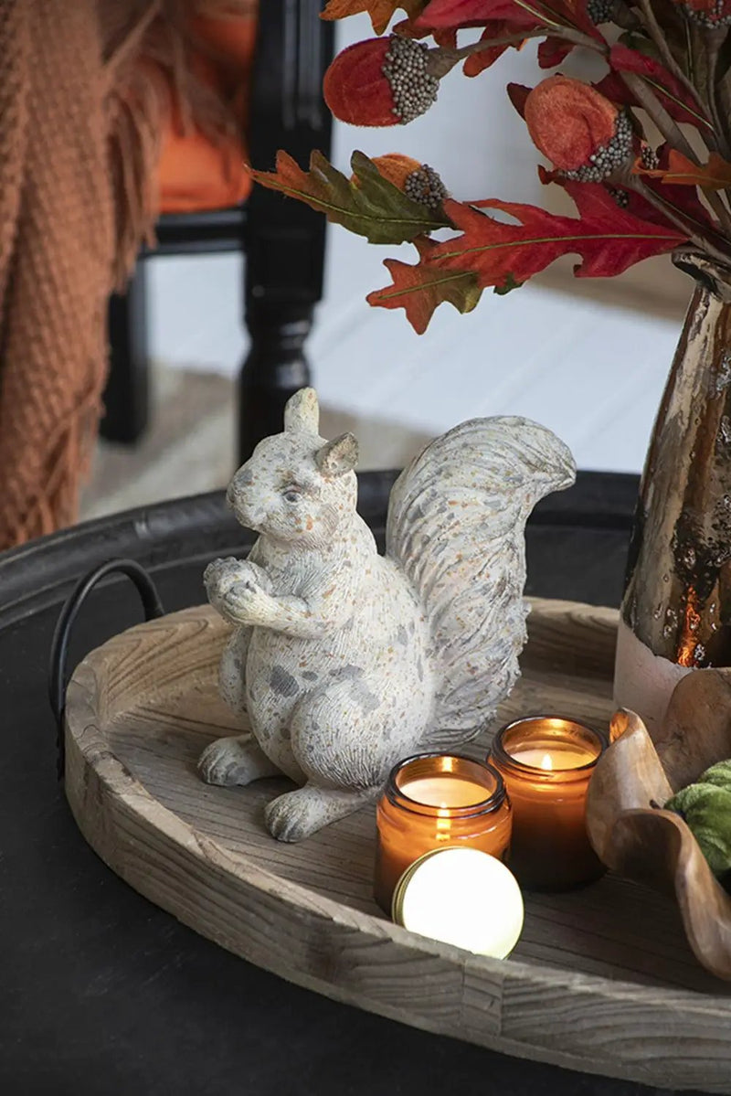 Resin Standing & Lying Down Squirrel Rustic, For Harvest Festival Fall Festival & Thanksgiving Table Decorations (Set of 2) - Antique Cream by Unique Piece Furniture