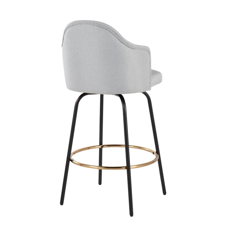 Ahoy - Contemporary Fixed Height Counter Stool Round Footrest (Set of 2) by HouseOfZazla
