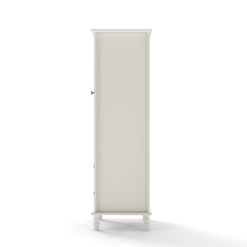 Minimalism Buffet Cabinet With Glass Doors And Double Drawer