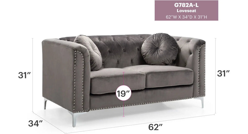 Stylish Sloped Arm Loveseat by Unique Piece Furniture