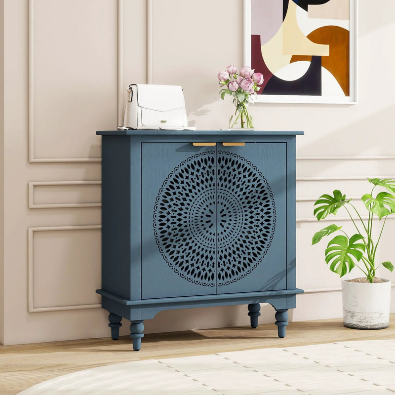 Hollow - Carved 2 Doors Accent Cabinet by HouseOfZazla
