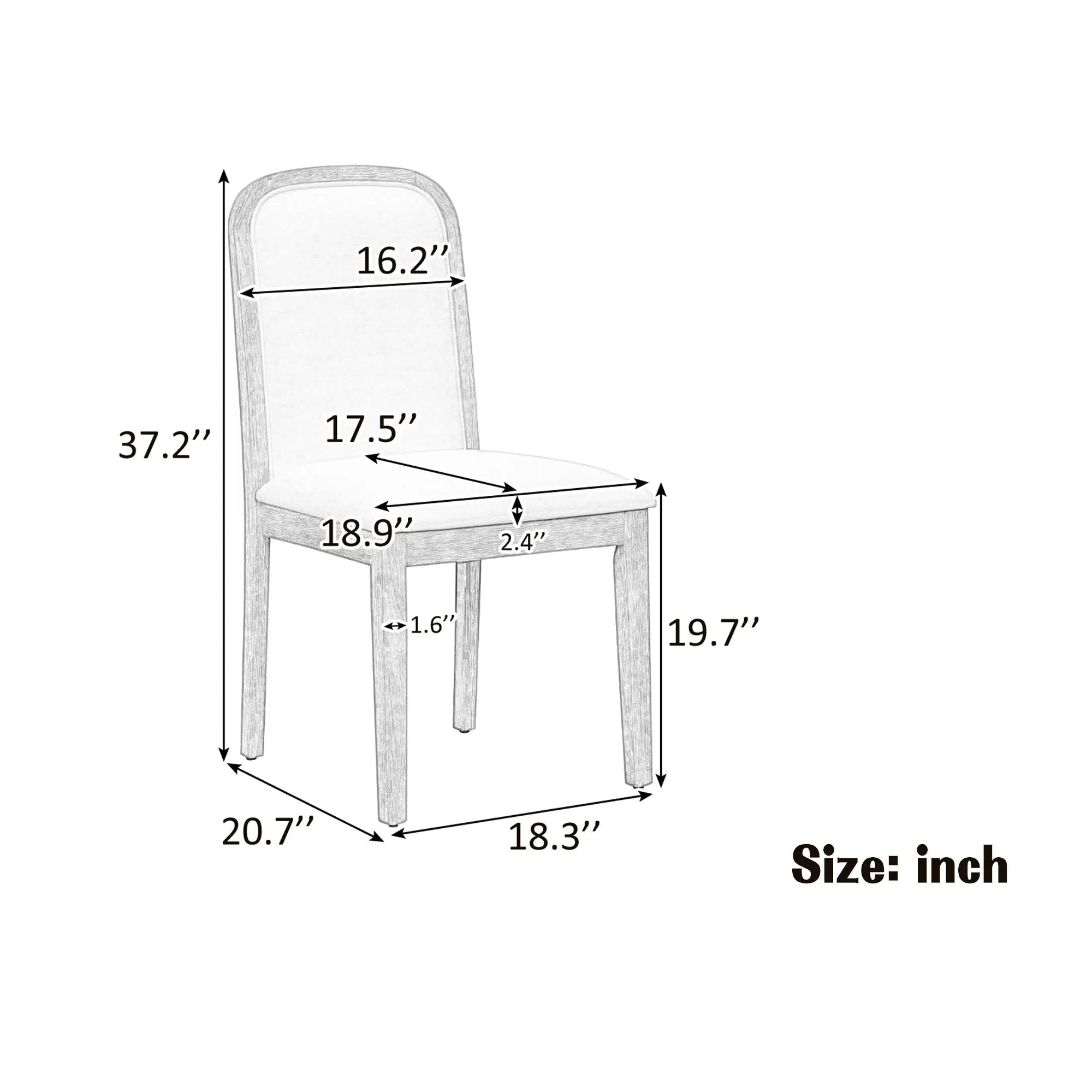 TREXM Vintage Style Dining Chair Set with 4 Upholstered Chairs by HouseOfZazla