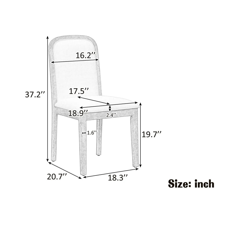 TREXM Vintage Style Dining Chair Set with 4 Upholstered Chairs by HouseOfZazla