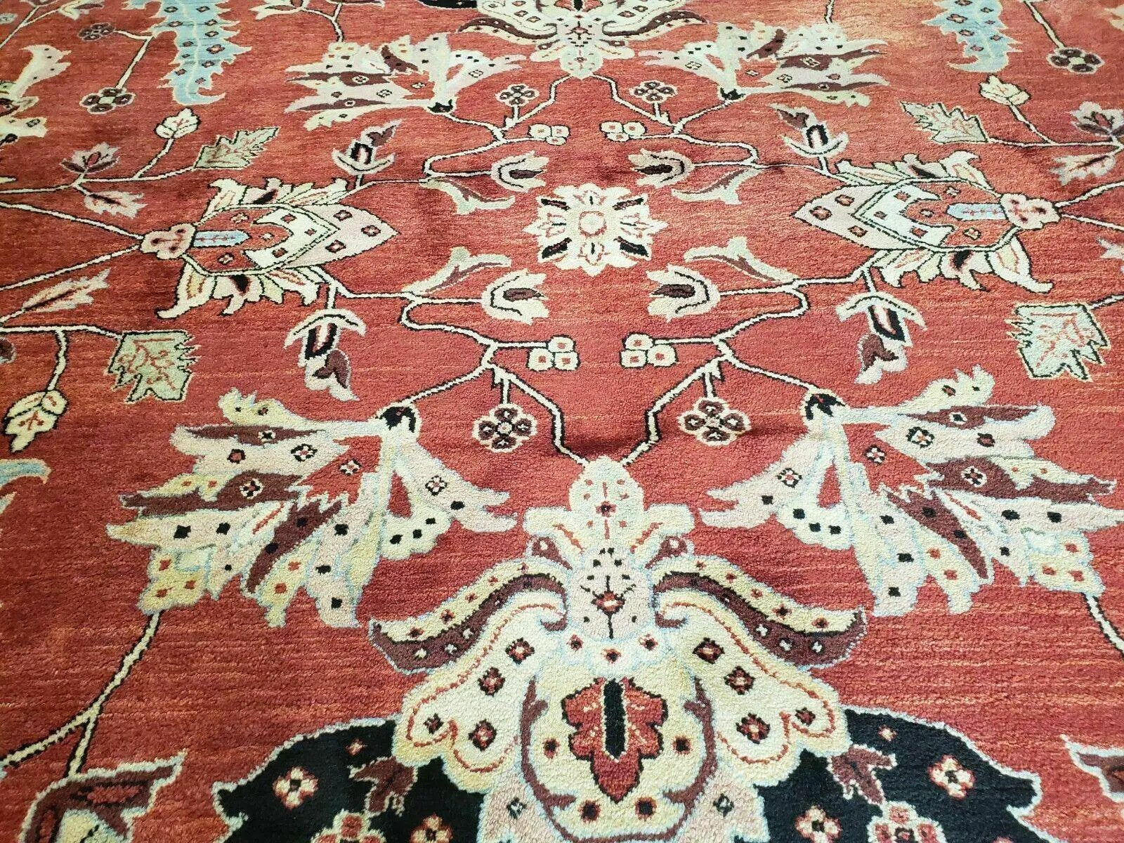 10' X 14' Vintage Hand Made Turkish Wool Rug Carpet Red Black Hand Knotted Nice by Jewel Rugs