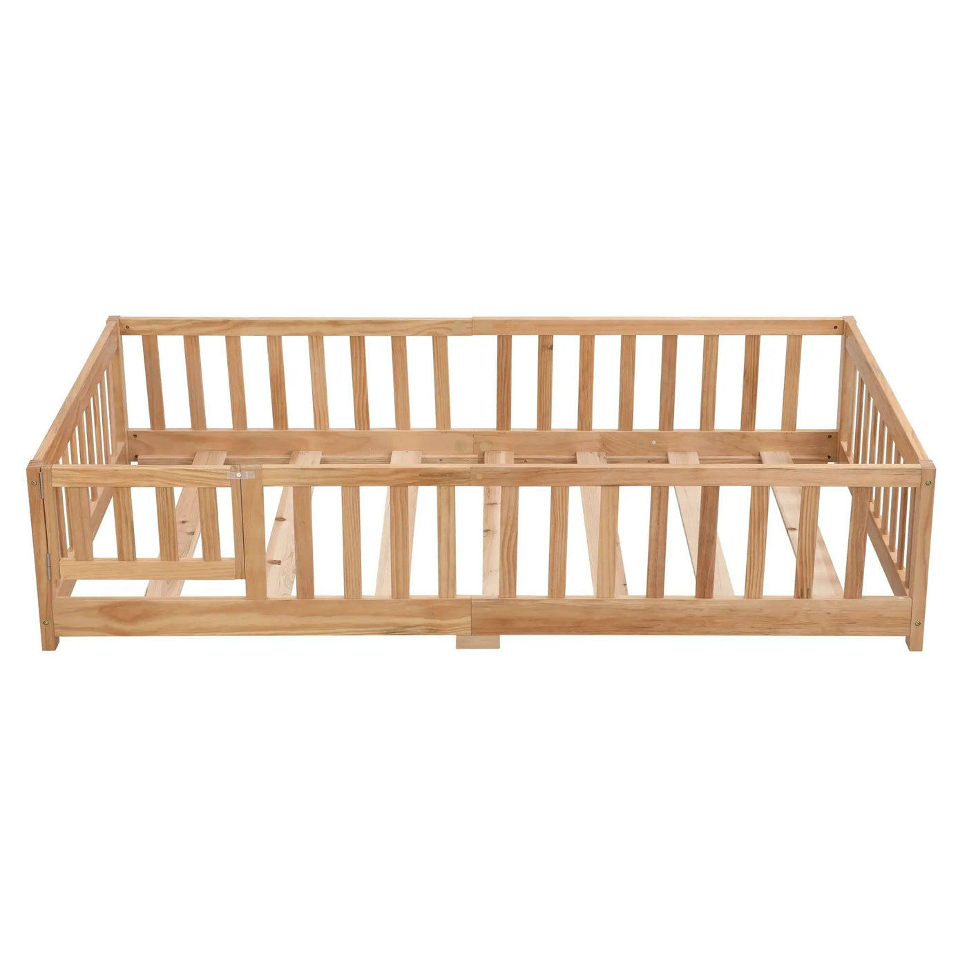 Solid Floor Bed With Door And Fence For Children by Unique Piece Furniture