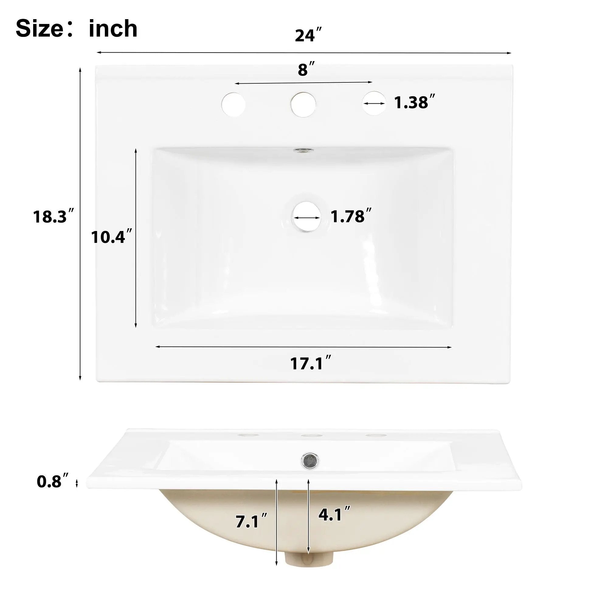 Bathroom Vanity With Sink, Soft Close Door, Double Layer Door Shelf And 3 Drawers - Gray by HouseOfZazla