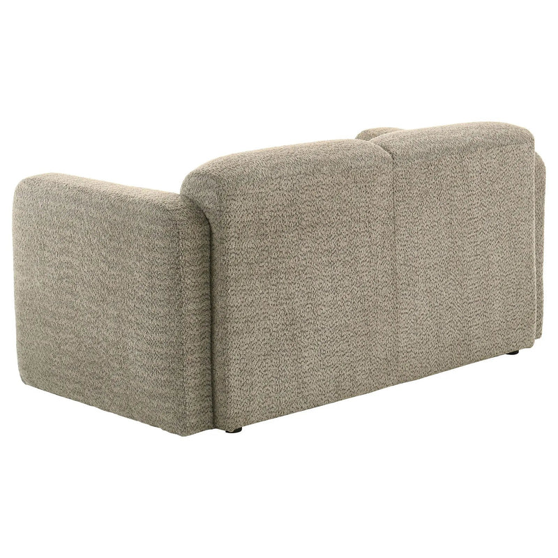 Dorset Fabric Upholstered Round Track Arm Loveseat Brown by Unique Piece Furniture