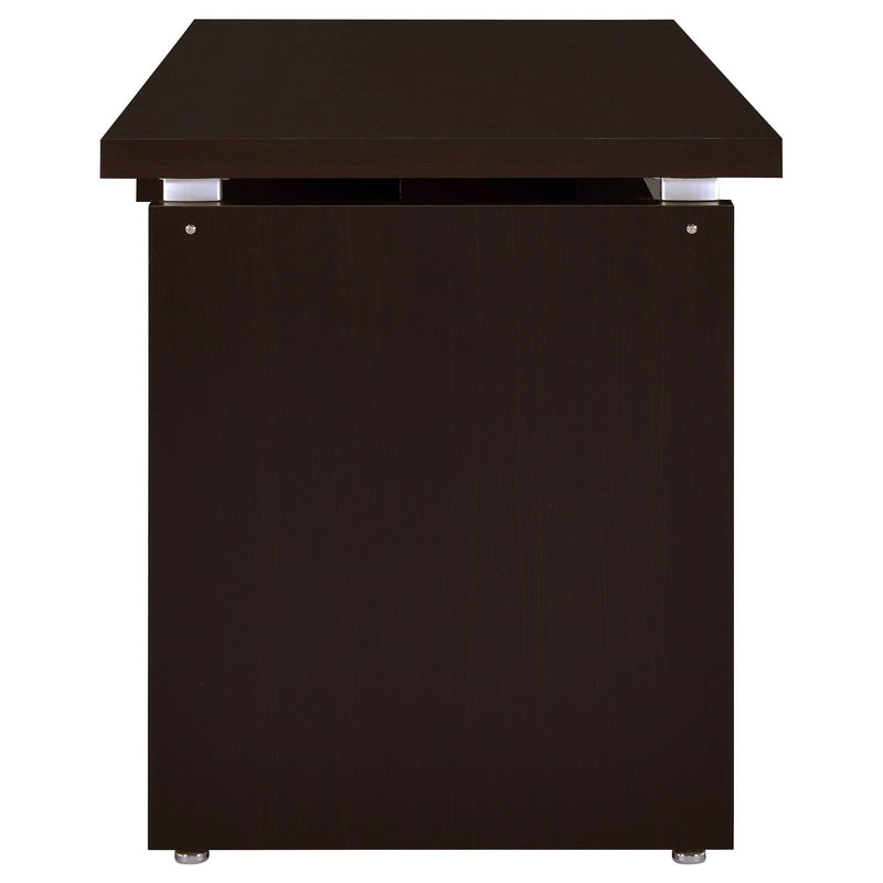 Ulloa - L Shaped Office Desk With Slide Out Keyboard Tray And Storage Drawers - Cappuccino by HouseOfZazla