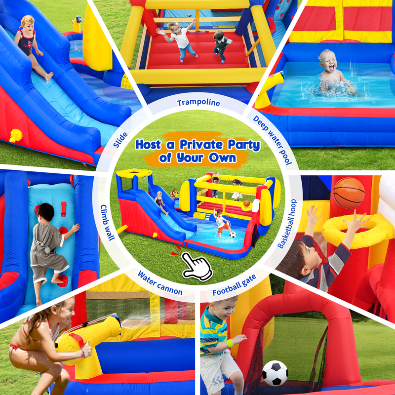 7 in 1 Inflatable Slide Water Park for Kids by HouseOfZazla