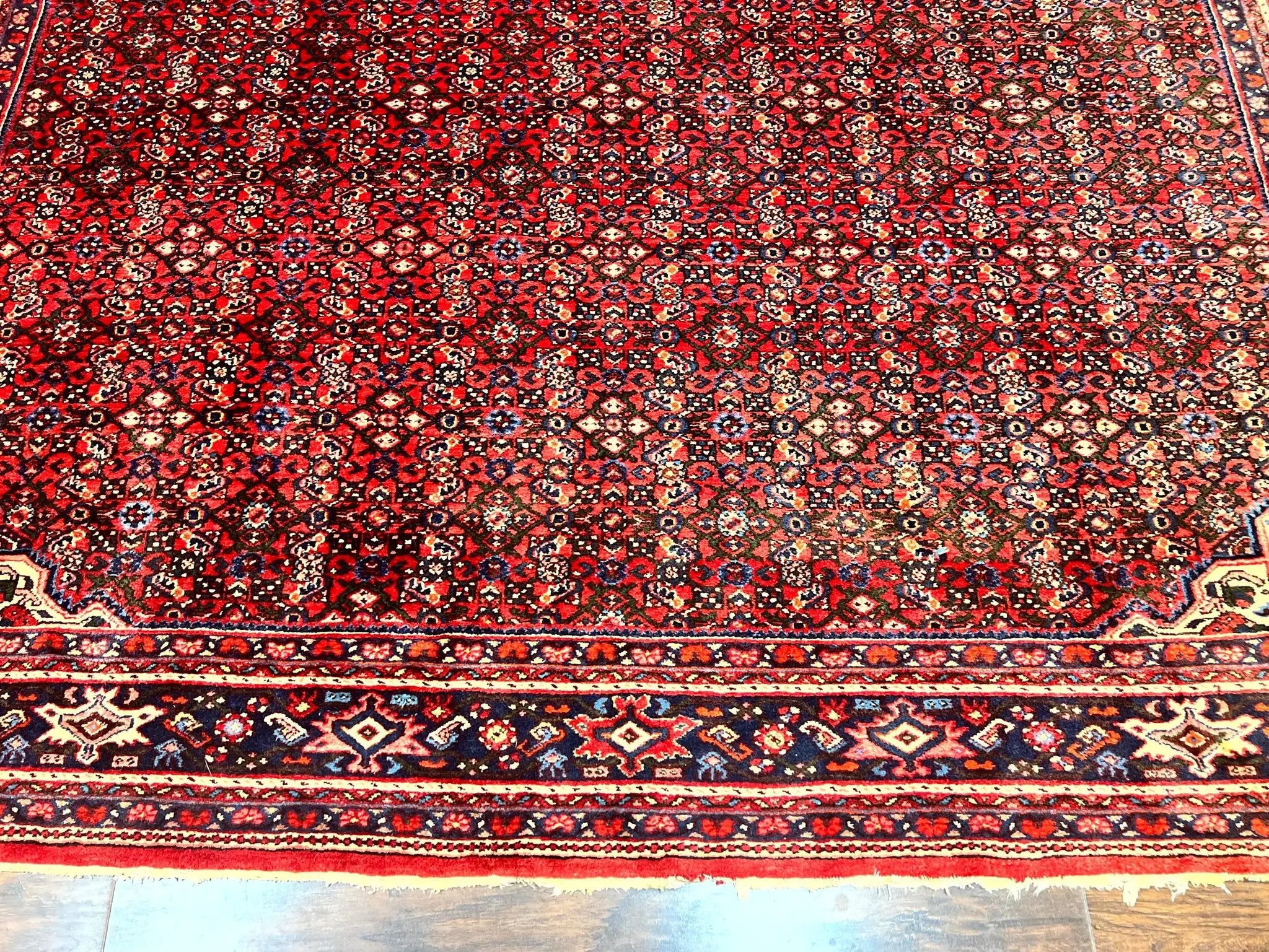 Large Persian Tribal Rug 11x17, Palace Sized Wool Handmade Vintage Carpet, Oversized Hand Knotted Rug, Red, Hamadan Dargazin Rug by Jewel Rugs