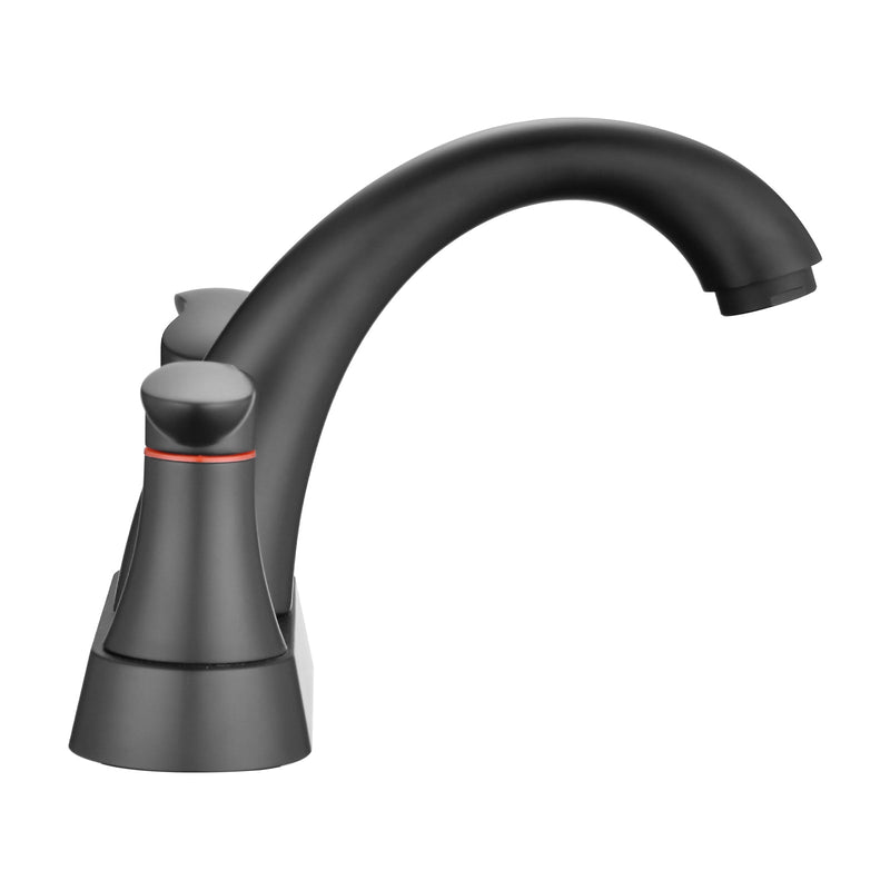 Two Handle 4 Inch Centerset Bathroom Sink Faucet with Pop-Up Drain, Matte by HouseOfZazla