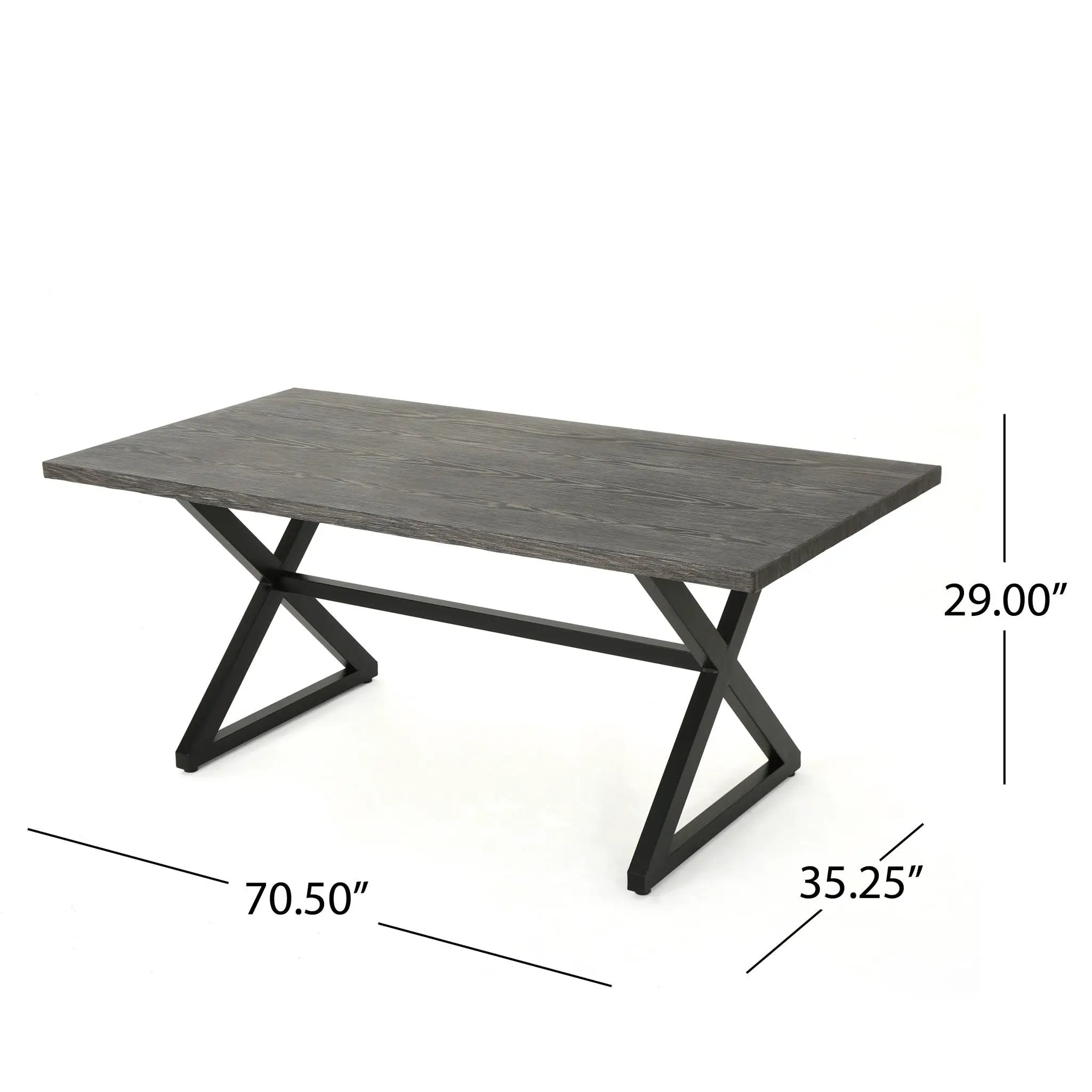 Rolando Outdoor Aluminum Dining Table with Steel Frame by HouseOfZazla