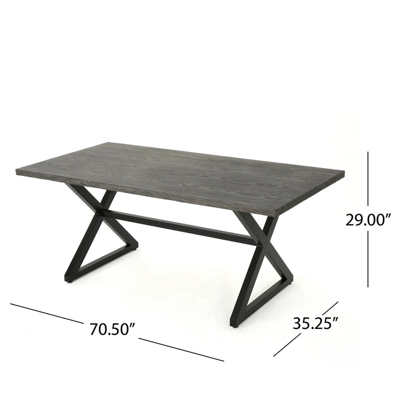 Rolando Outdoor Aluminum Dining Table with Steel Frame by HouseOfZazla
