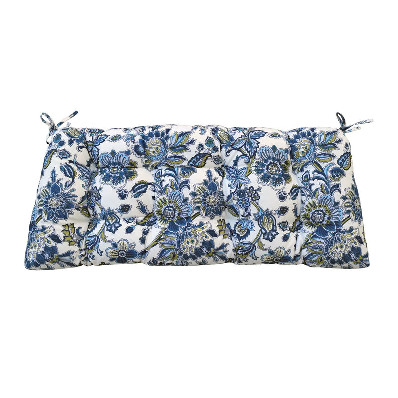 Outdoor Bench Cushions With Secure Tie Down Straps - Blue / Multi by HouseOfZazla