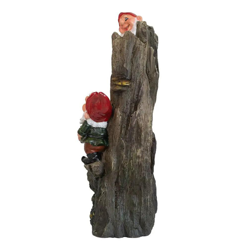 Decorative Woodland Gnome Water Fountain With LED Light - Brown by Unique Piece Furniture