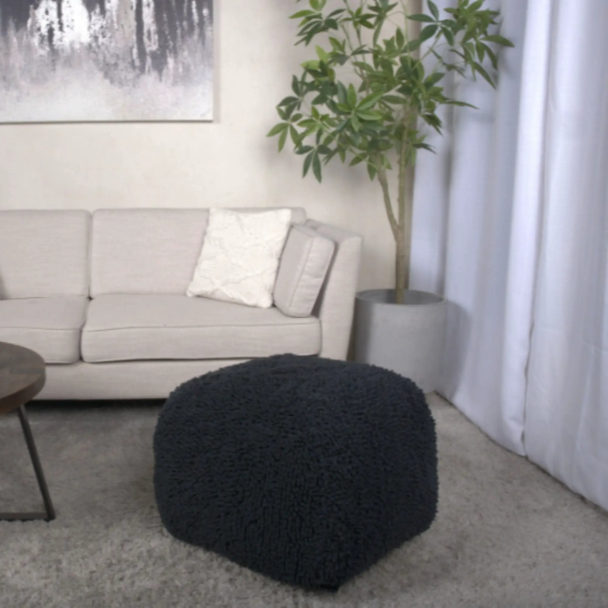 Spongy Square Pouf Soft Seating by Unique Piece Furniture