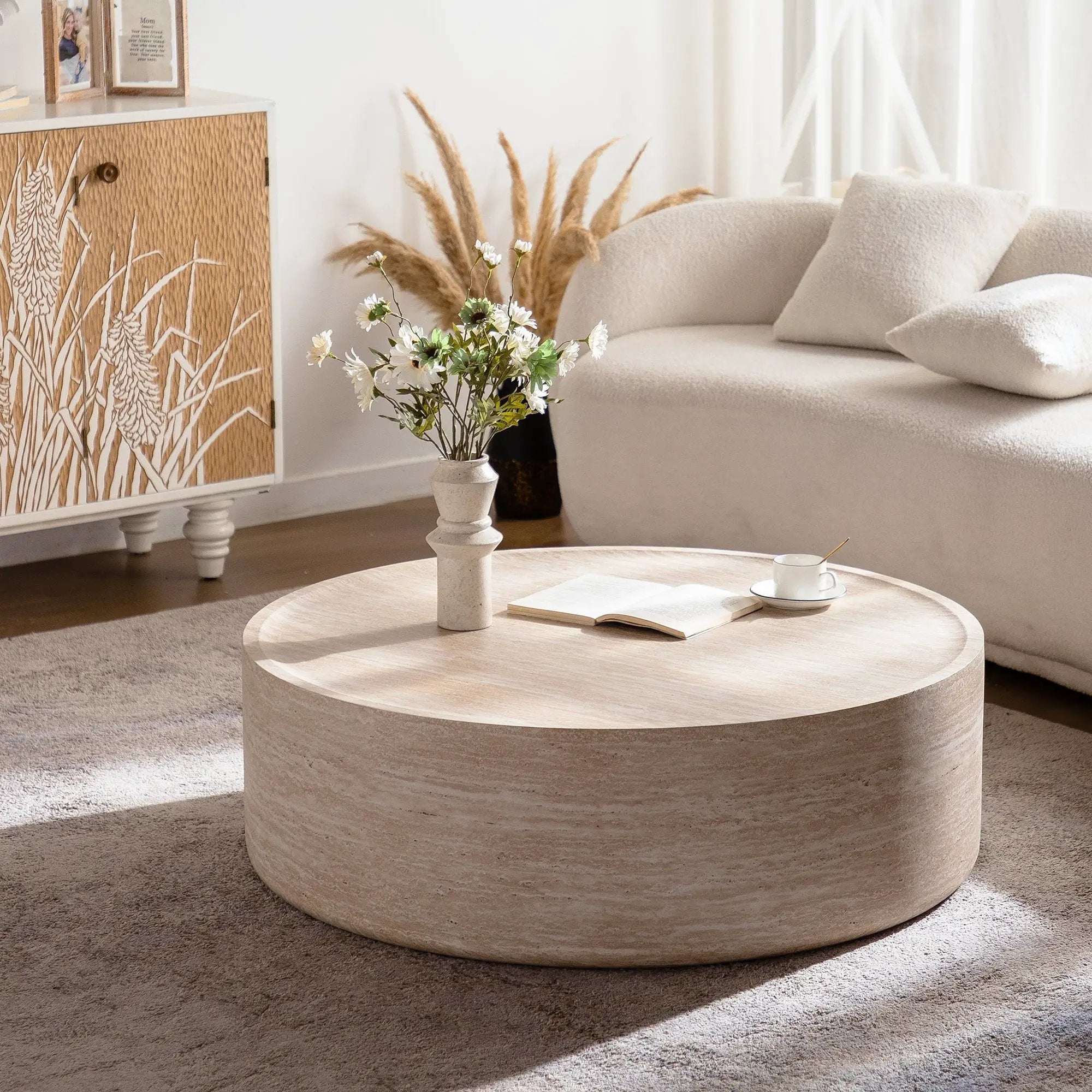 39.37" Round Coffee Table with Mars Pattern by HouseOfZazla