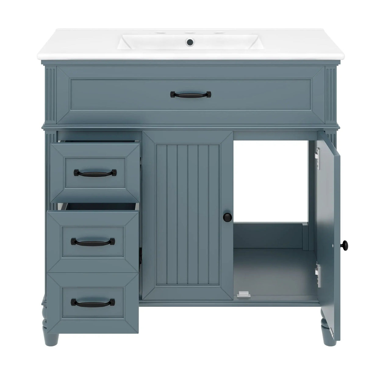 Bathroom Vanity With Sink, 2 Doors 2 Drawers, Freestanding Design by HouseOfZazla