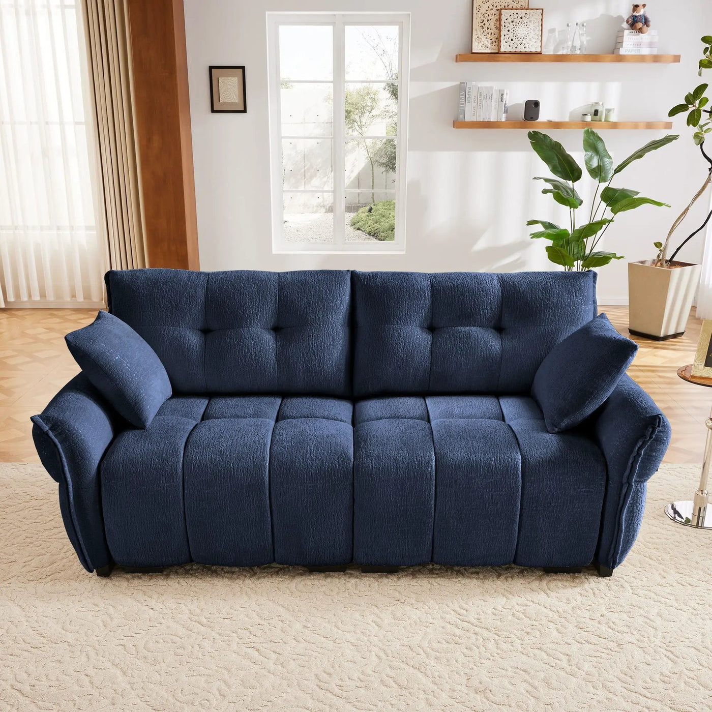 Modern Sofa & Pillows, Textured Cover, High Rebound Cushions by Unique Piece Furniture