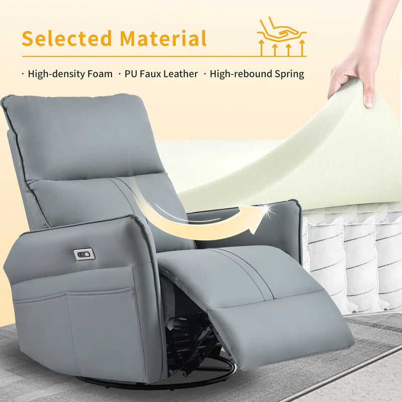 Power Swivel Rocker Recliner Chair for Adults by HouseOfZazla