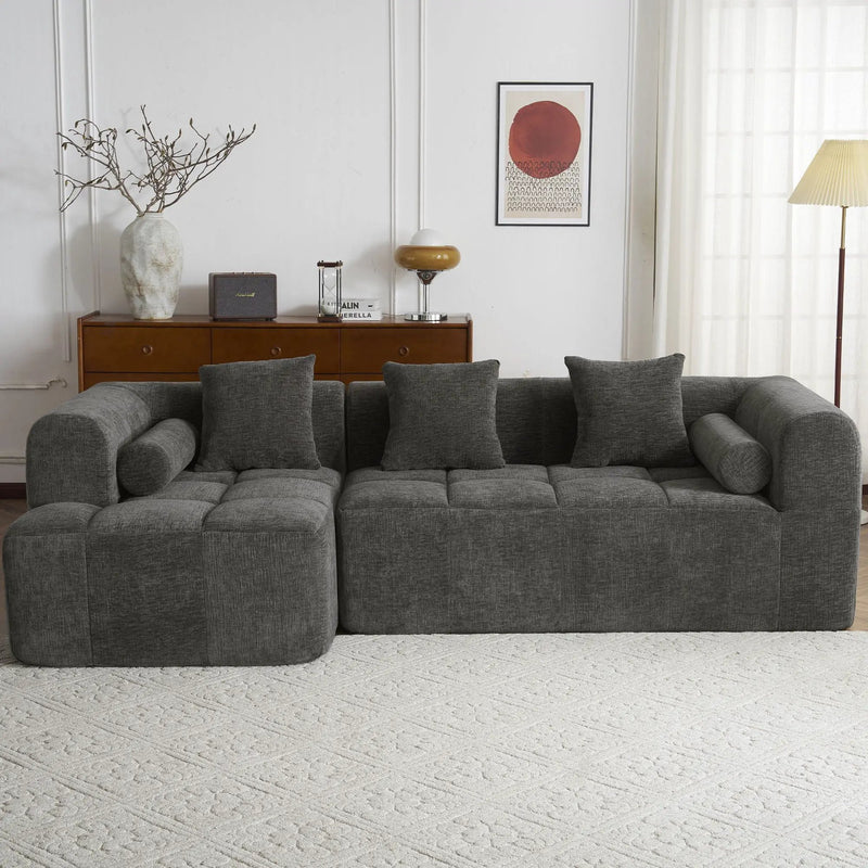 Sectional Free Combined Sofa With 2 Side Pockets by HouseOfZazla