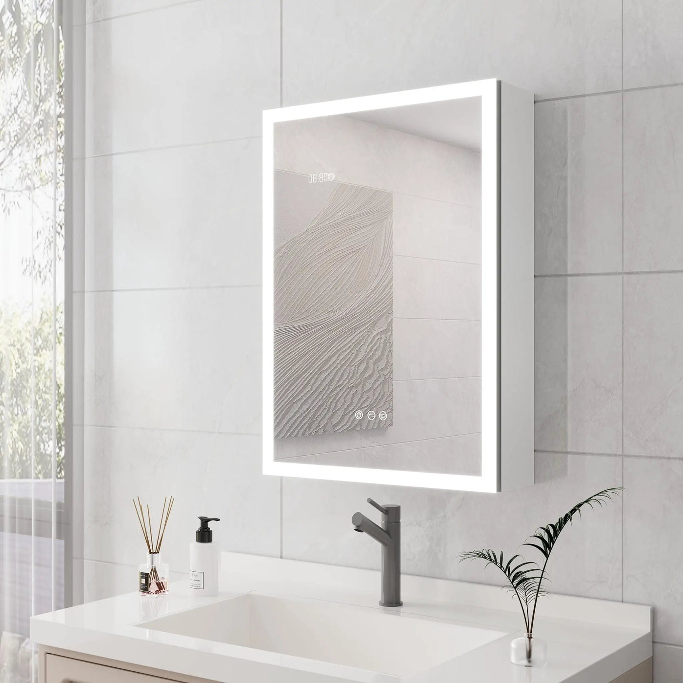 Bathroom Medicine Cabinet With Lights, LED Medicine Cabinet With Mirror, Lighted Medicine Cabinet With Defogger by Unique Piece Furniture