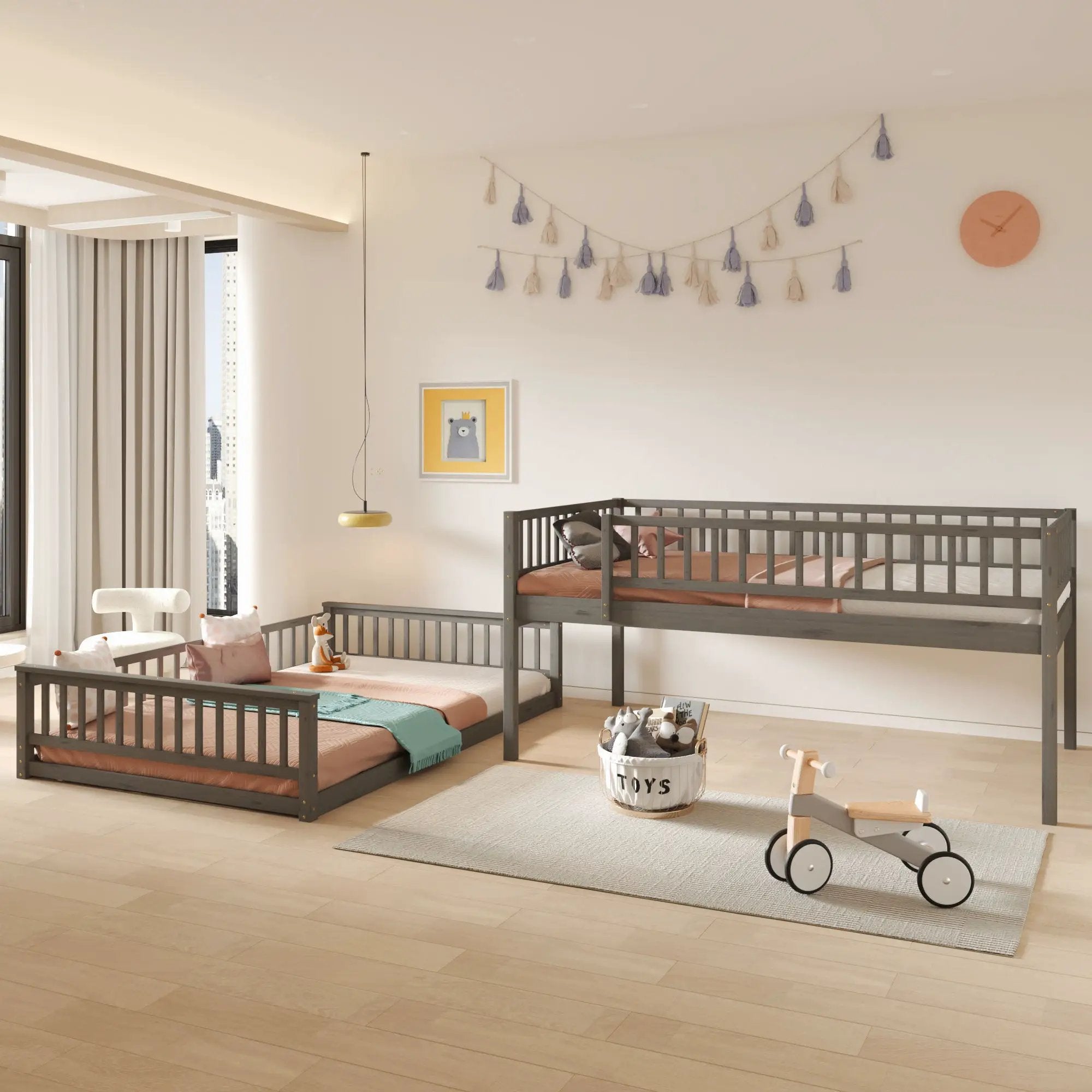 Bunk Bed With Ladder And Guardrails by Unique Piece Furniture