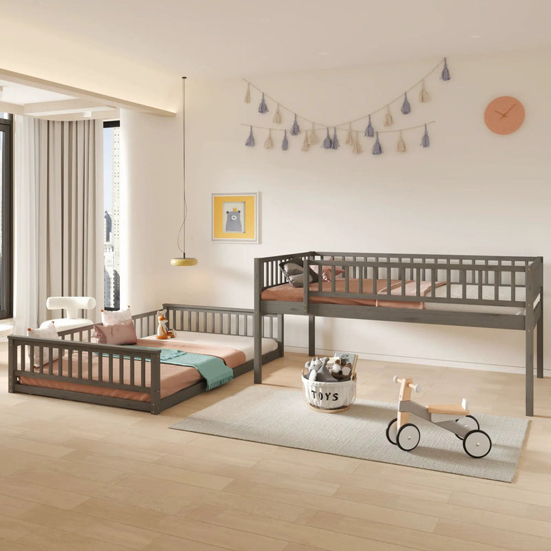 Bunk Bed With Ladder And Guardrails by Unique Piece Furniture