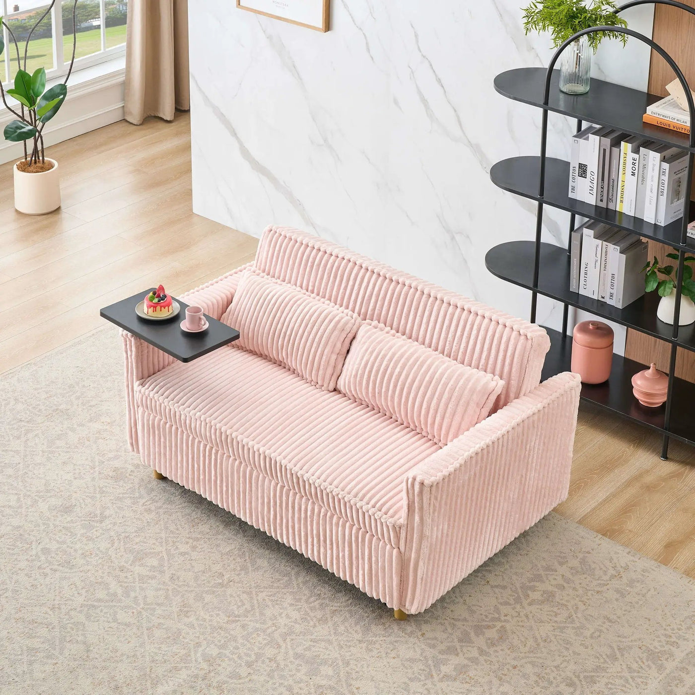 Pull Out Sofa With Movable Tabletop And USB Ports by Unique Piece Furniture